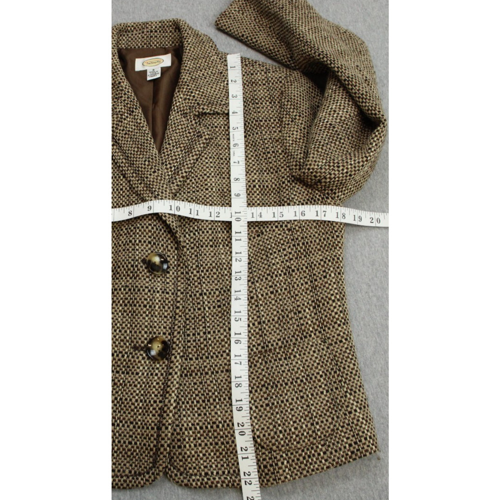 Talbots Blazer Womens Size 8 Brown 2 Button Front Wool Blend‎ Long Sleeve - Picture 12 of 13